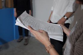 A marked up script on Making the Short Film